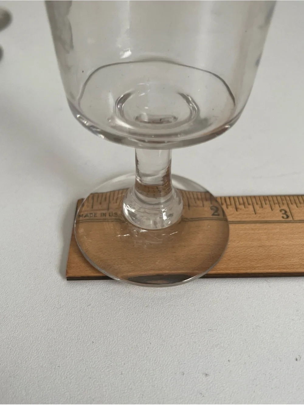 Vintage Mid Century Wine Glass Bistro Style Clear Short Stem 4.5”Dessert Glass 6